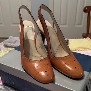 Joan & David Tan Slingback Heels